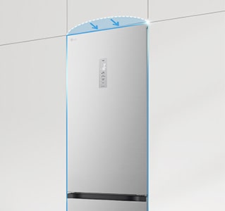 Flat door refrigerator integrated into kitchen cabinets, completing the sealess look.