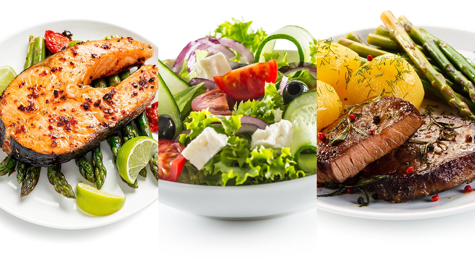 A variety of foods are shown