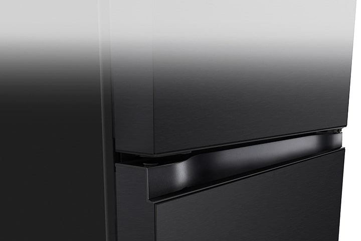 Close-up of square pocket handle with a sleek and minimal design.