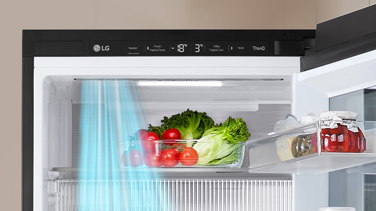 lg refrigerator door cooling technology helps foods and beverages to maintain consistent temperature.