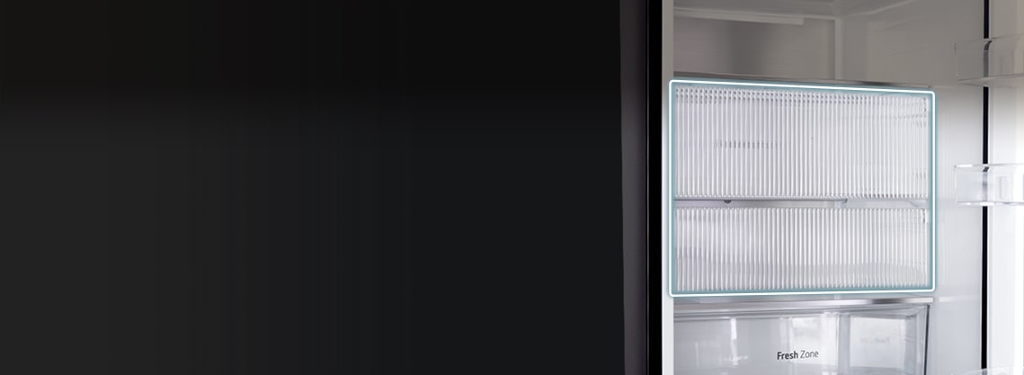 lg bottom freezer with fresh cover.