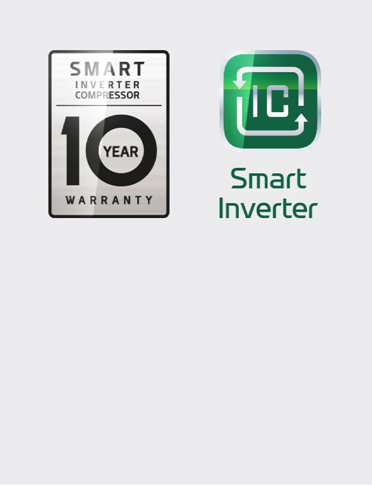 The image of smart inverter compressor 10 years warrenty.