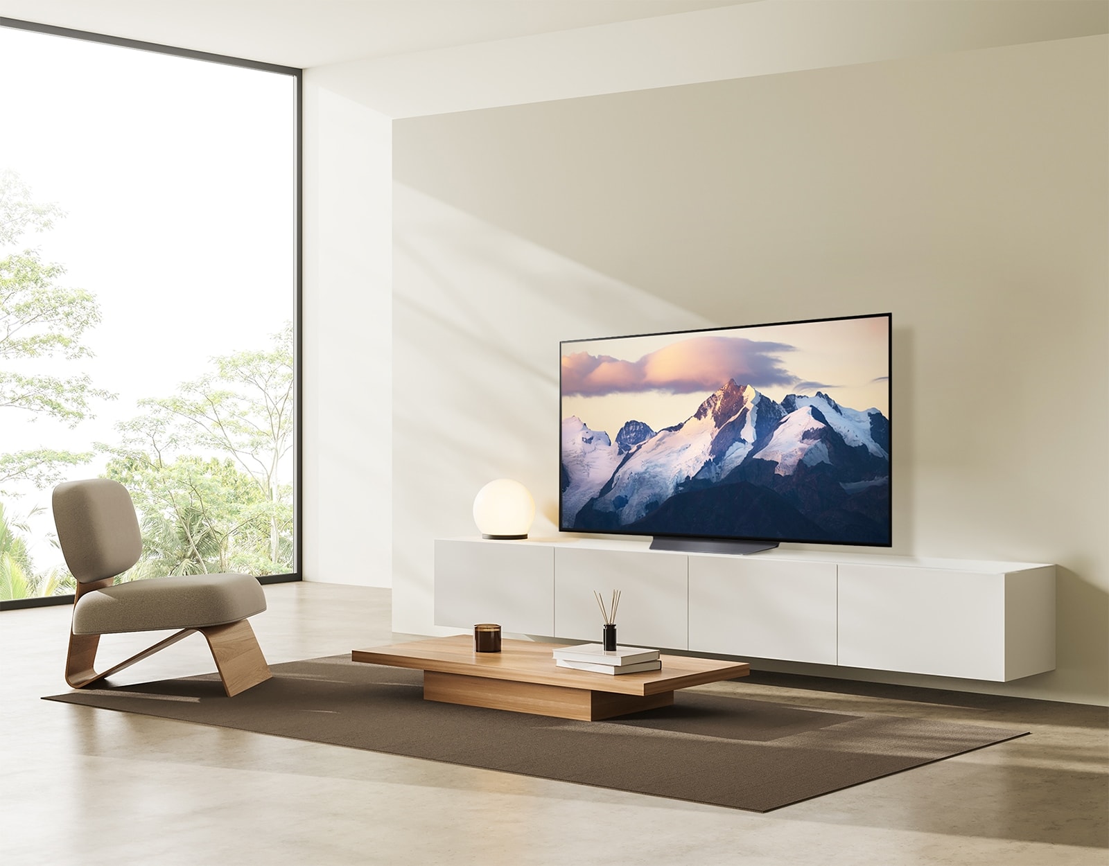 Sleek and Slim Designed OLED TV placed in a modern living space.