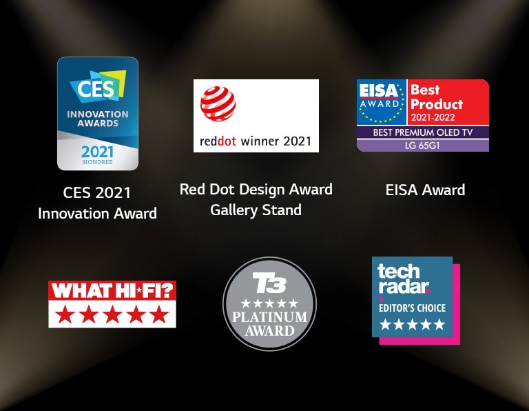 It's about LG OLED G1 Series' Award winning information. The mark of Awards and reviews from some kinds of forums that promotes excellence of LG OLED G1 series are included.