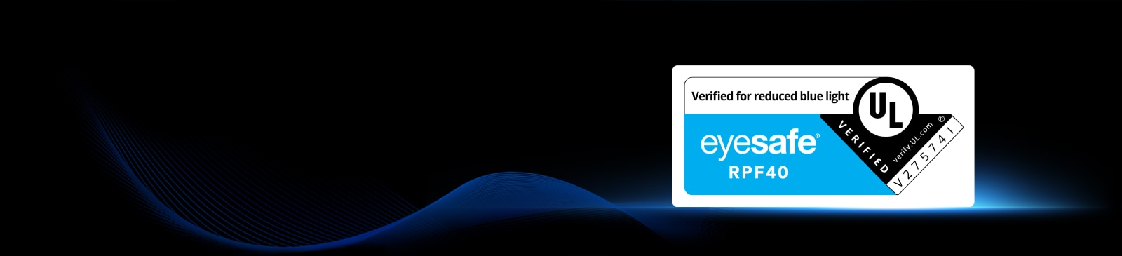 LG OLED evo AI C6 features the Eyesafe RPF 40 from UL certification badge, indicating verified reduced blue light performance.