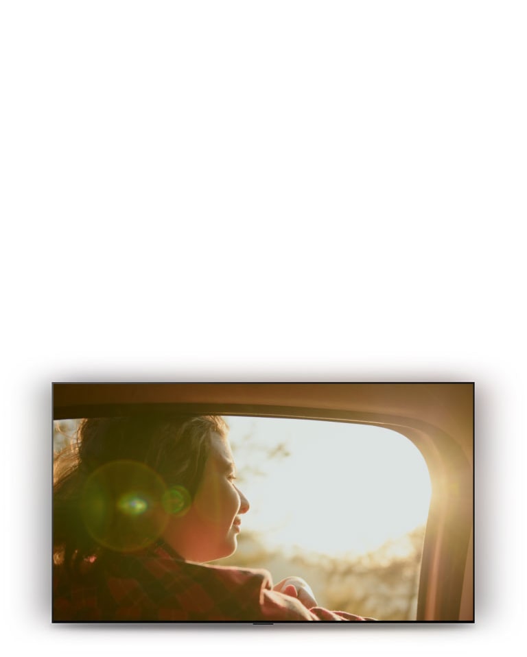 LG OLED evo AI C6 shows a drama scene of a person riding in a car, then a Sports Alert for a live soccer match pops up with real-time scores and, when tapped, switches straight to the live game.