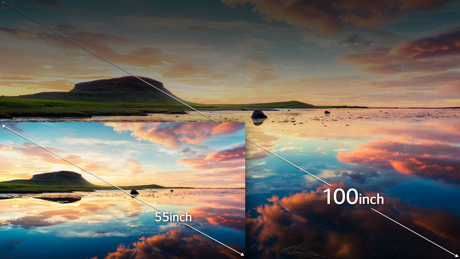 Viewing Experience up to 100-inch Size1