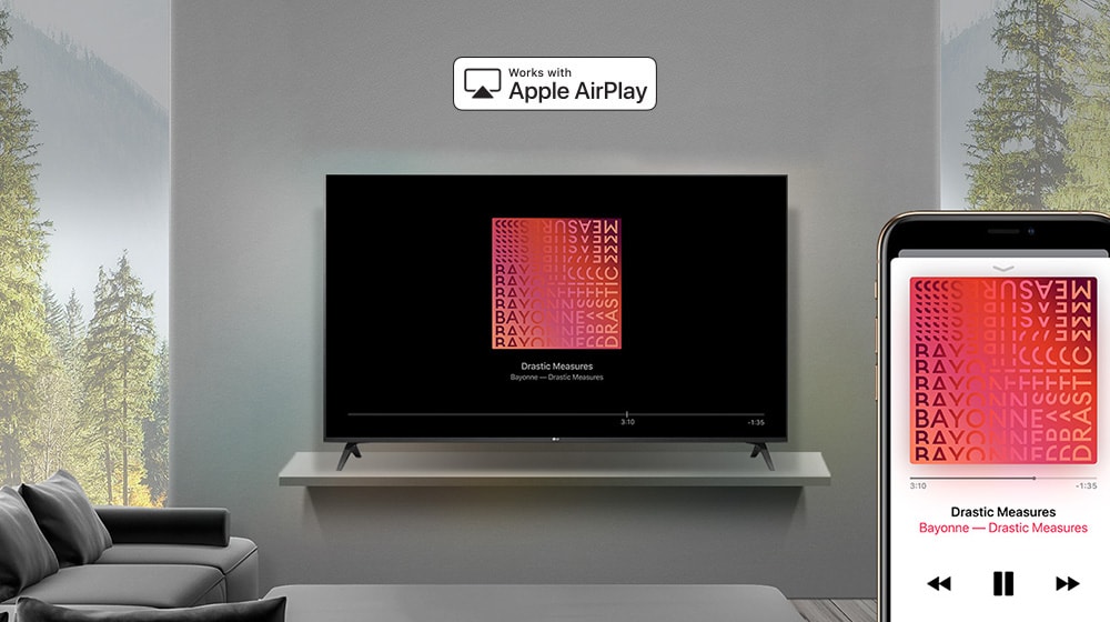 AirPlay Lets You Do It All.<br>Watch. Listen. Share.<br>1