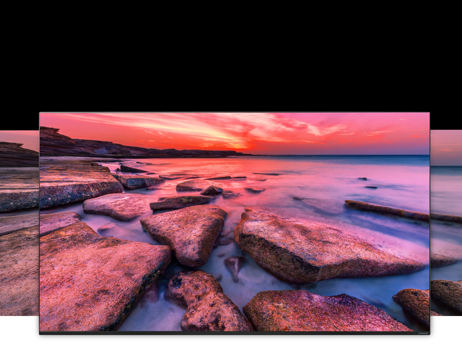 TV screen showing the wide view of nature