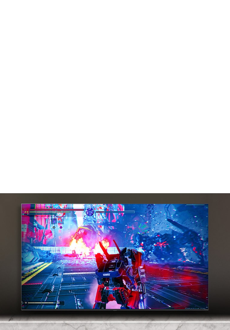 TV screen showing the scene of the battle game.