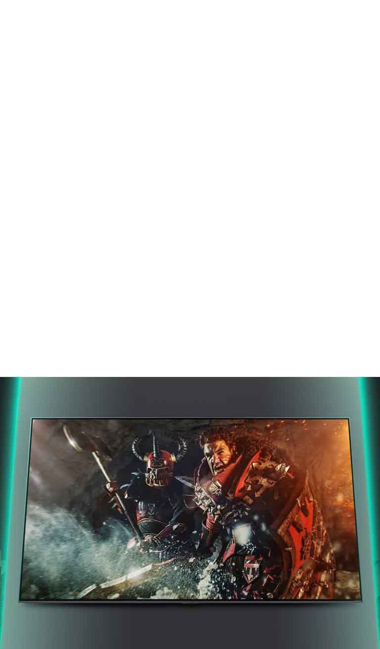 TV screen showing the scene of the battle game.