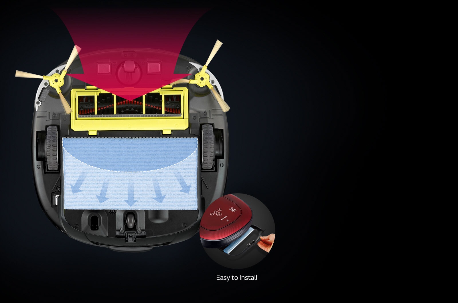 Front Placed Nozzle & Bigger Slide-in Mop