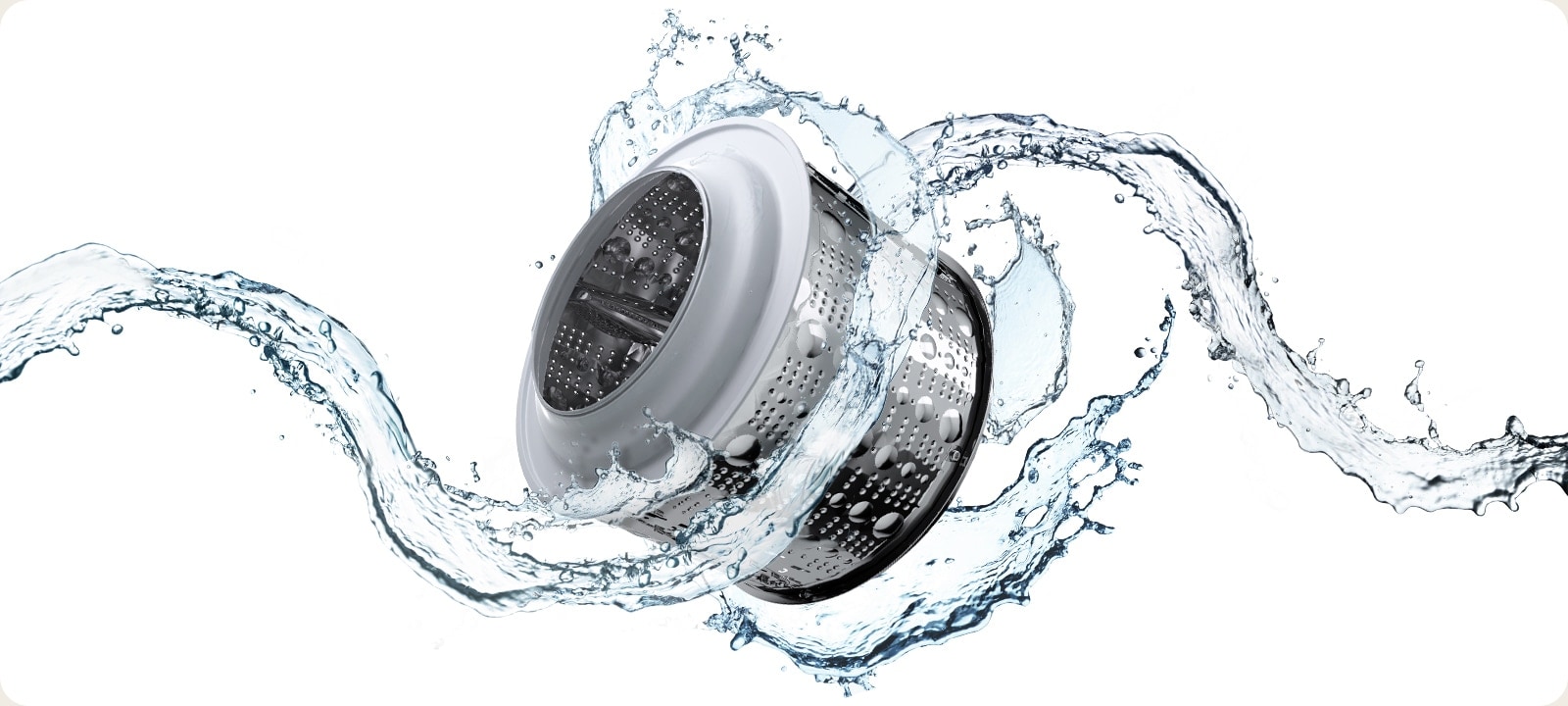 The washing machine motor is swirling with water