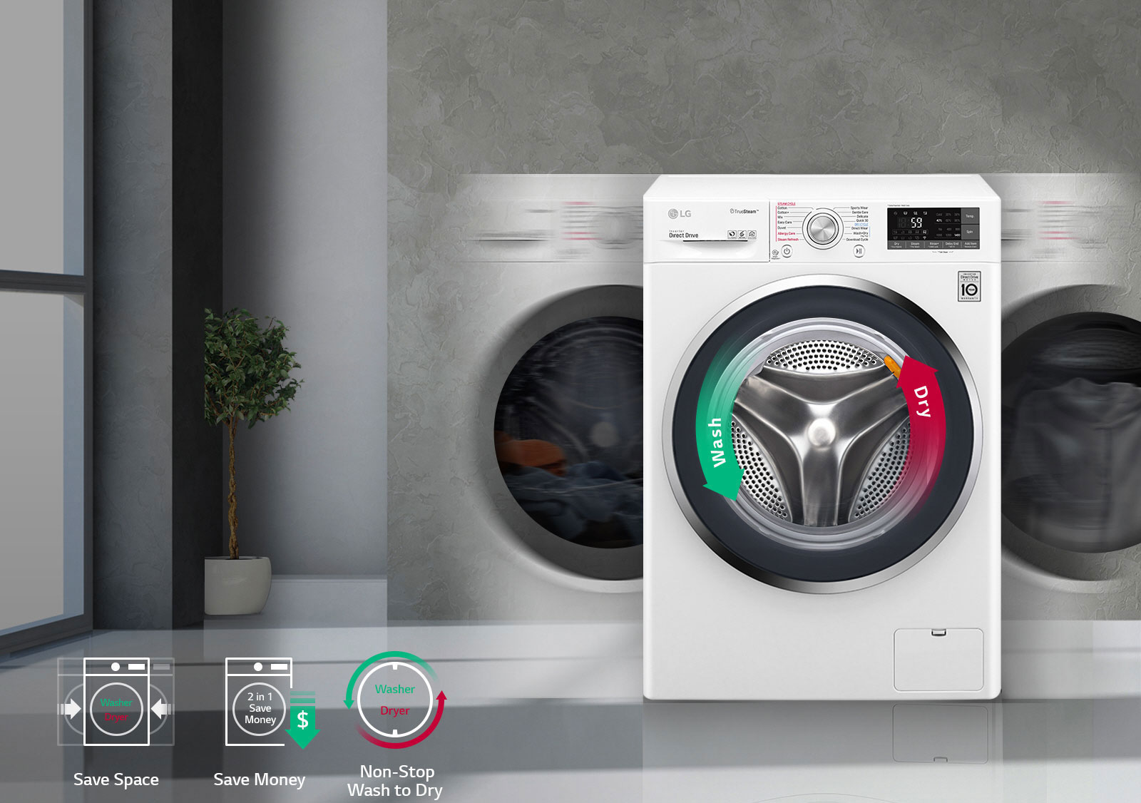 Washer and Dryer in On