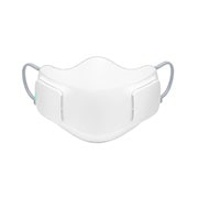 LG PuriCare™ Wearable Air Purifier in White, LG PuriCare™ Wearable Air Purifier, Front view of the body with a green light indicating a full battery, AP300AWFA, AP300AWFA, thumbnail 1