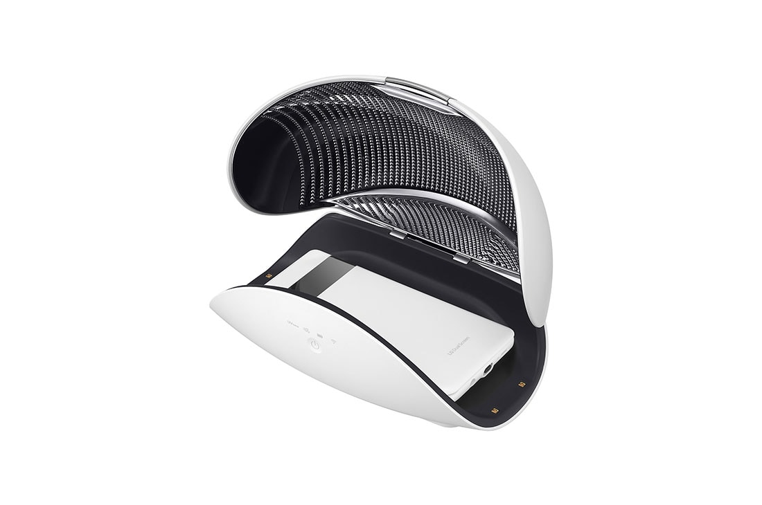 LG UV Nano Case for Wearable LG Air Purifiers, Right side open view of the case containing a mobile1, PWKAUW01, thumbnail 13