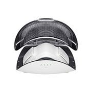 LG UV Nano Case for Wearable LG Air Purifiers, Front open view of the case containing a wearable air purifier, PWKAUW01, thumbnail 2