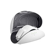 LG UV Nano Case for Wearable LG Air Purifiers, Left side open view of the case containing a wearable air purifier, PWKAUW01, thumbnail 5