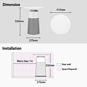 LG PuriCare™ AeroFurniture (Cream White), Dimension, AS20GPHK0, thumbnail 8