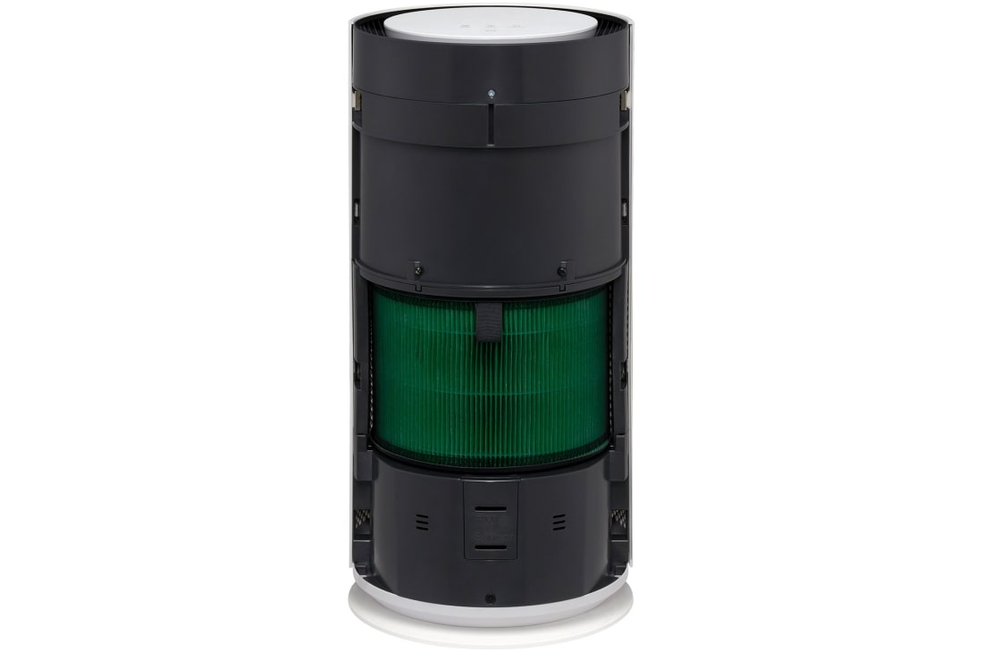 LG PuriCare™ AeroHit Air Purifier, White, 32 m² Coverage with 360° Filter, Front view of LG air purifier with visible internal filters, AS35GGW10, thumbnail 9