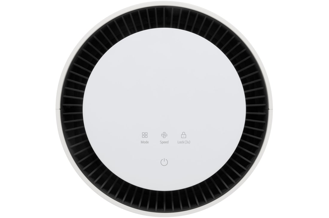 LG PuriCare™ AeroHit Air Purifier, White, 32 m² Coverage with 360° Filter, Close-up of LG air purifier's top display, AS35GGW10, thumbnail 10