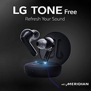 LG TONE Free FN4 True Wireless Bluetooth Earbuds, Wireless Headphones MERIDIAN SOUND with Dual Microphones in Each Earbud for Work/Home Office, IPX4 Water-Resistant, Black, HBS-FN4, HBS-FN4, thumbnail 2