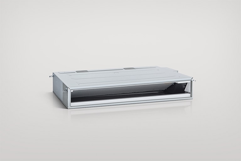  It is a low static ducted unit shown against a gray background.