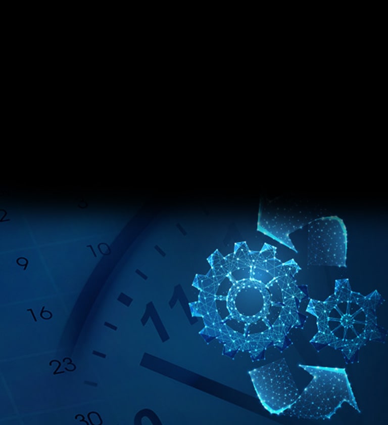A rendering image describing two pegs are rotating counter-clockwise, with calendar behind it.