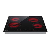 LG Built-in Electric Hob with 4 Burners, Front Light On, CBEZ2414B, thumbnail 4