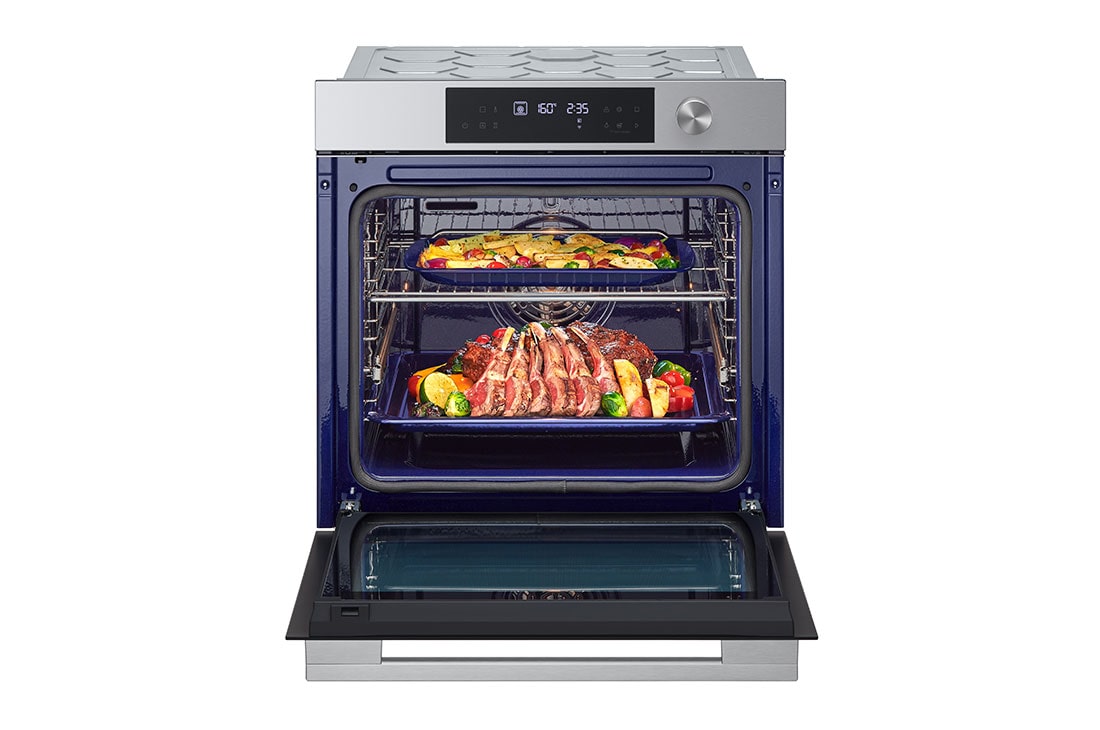 LG InstaView Oven with Air & Sous-Vide, 76L, Front view open door, WSED7613S, thumbnail 2