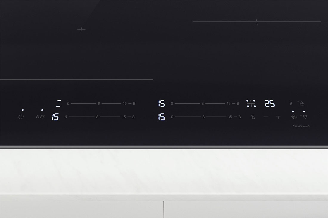 LG 60cm Built-in Induction Cooker, 4 zones, Display close-up view, CBIZ2435B, thumbnail 2