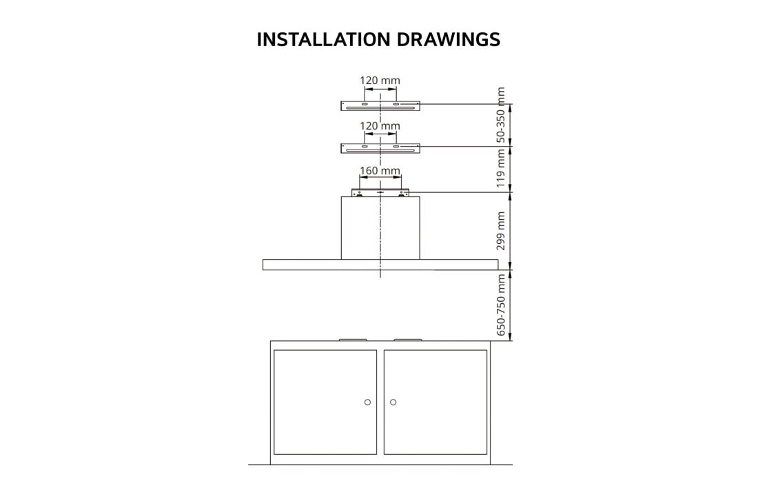LG Built in Hood with easy touch Control, Dimension, HC7Z3625S, thumbnail 10