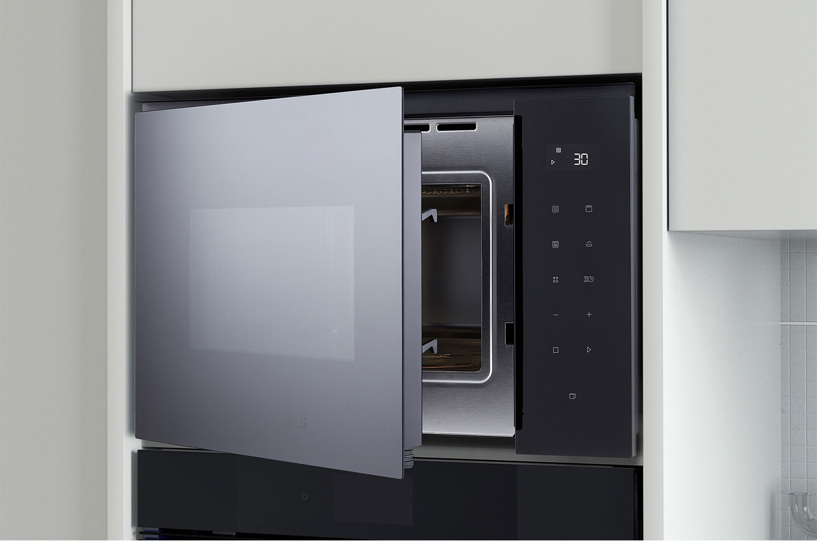 LG Built-in Microwave Oven, Stainless Steel, Left view, MGBZ2593F