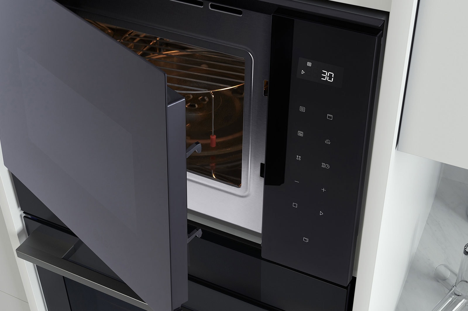 LG Built-in Microwave Oven, Stainless Steel, Top_Perspective, MGBZ2593F