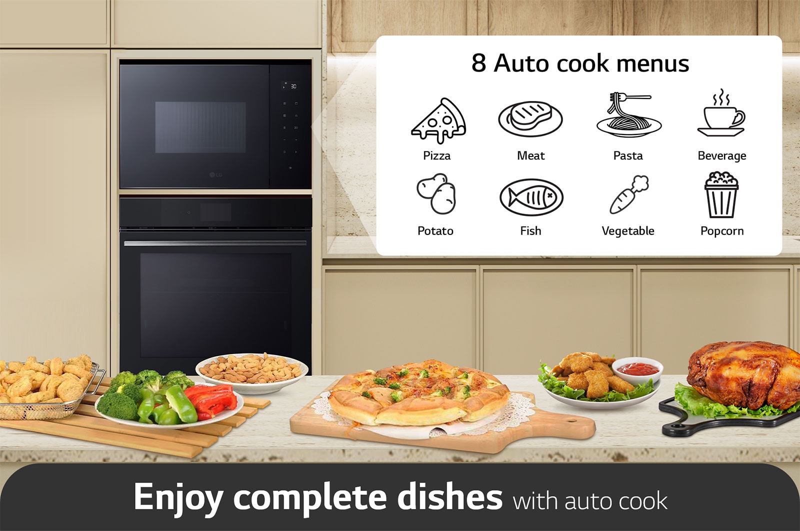 LG Built-in Microwave Oven, Stainless Steel, AutoCook, MGBZ2593F