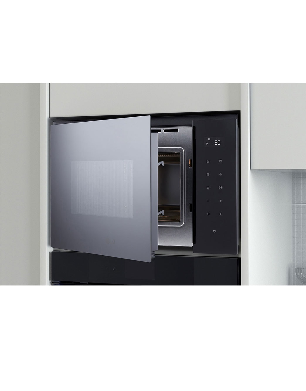 LG Built-in Microwave Oven, Stainless Steel, Left view, MGBZ2593F