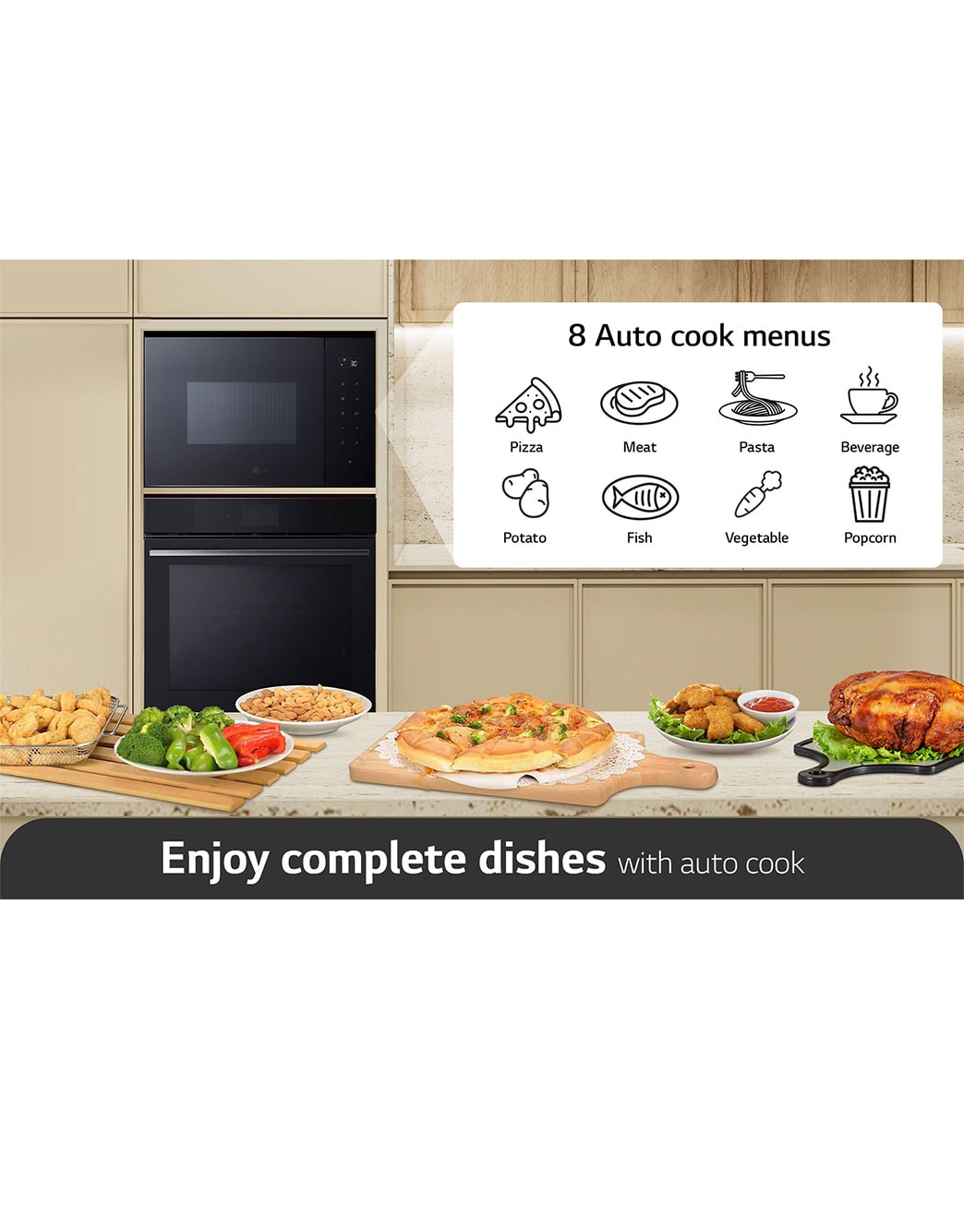 LG Built-in Microwave Oven, Stainless Steel, AutoCook, MGBZ2593F