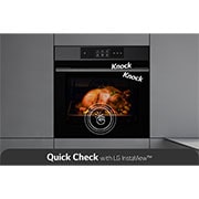LG 2024 LG InstaView Oven with A++ Energy Efficiency, Air Fry & Air Sous-Vide, InstaView_There is a pictogram on the door that expresses the knock, and the inside of the oven is lit up., WSED7665B, thumbnail 10