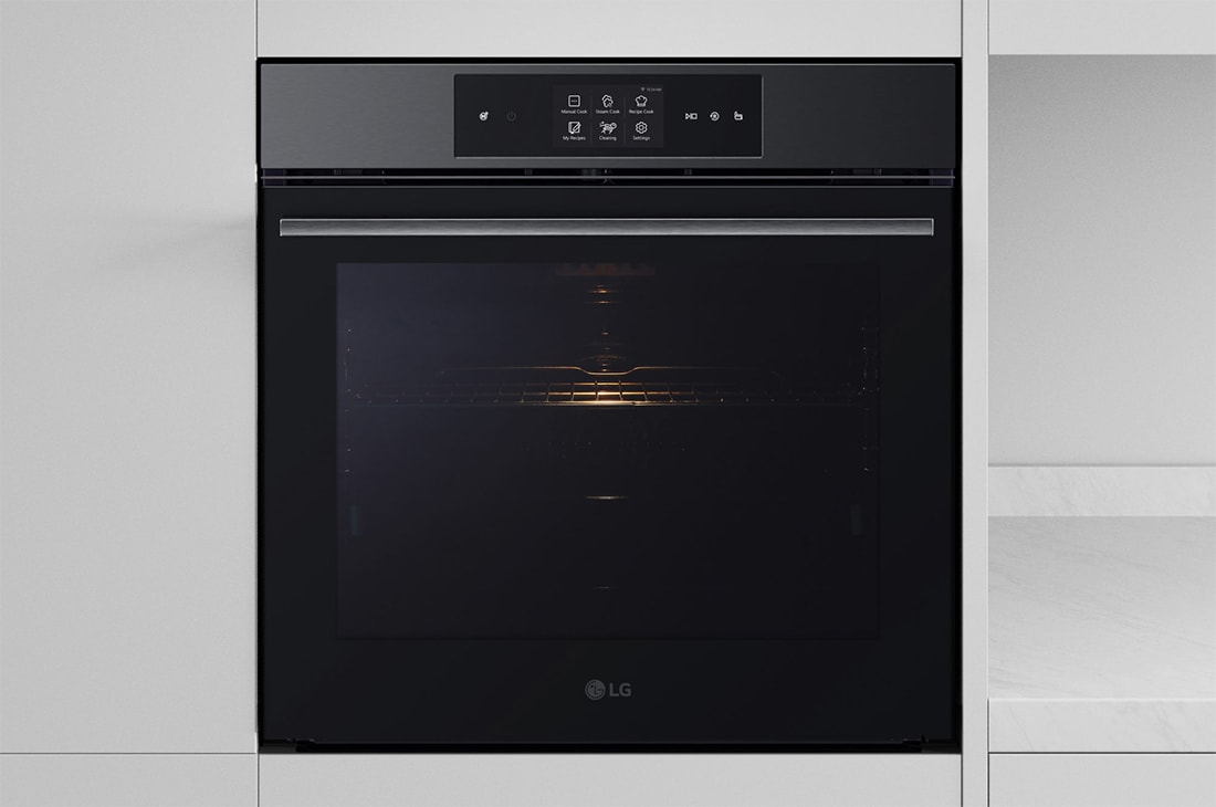 LG 2024 LG InstaView Oven with A++ Energy Efficiency, Air Fry & Steam Sous-Vide, Front view, WSED7665B