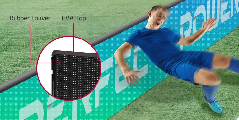 The GPEJ series installed on the stadium’s field consist of rubber louvers and an EVA top, so the players are prevented from getting seriously injured even if they hit the LED.