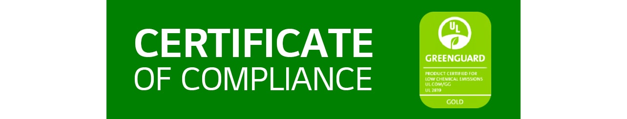Certificate of Compliance from GREENGUARD.