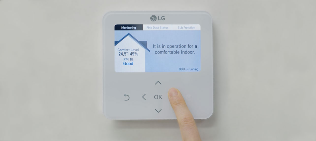 Hand controlling a thermostat