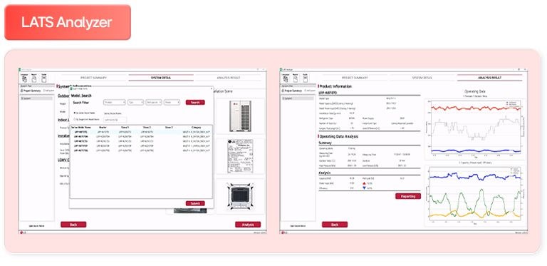 LATS Analyzer HVAC performance tool, energy efficiency analysis, system operating data visualization, detailed reporting