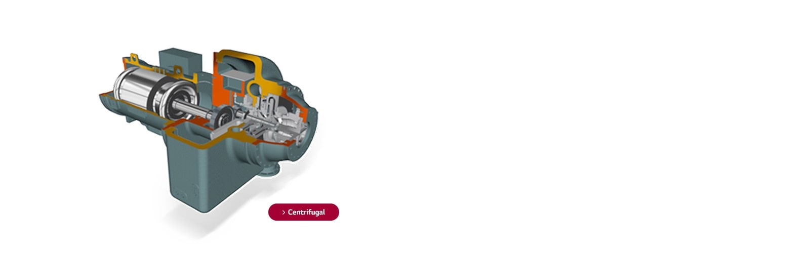 A quarter of the chiller component is exposed, revealing a complex interior filled with intricate metallic parts.