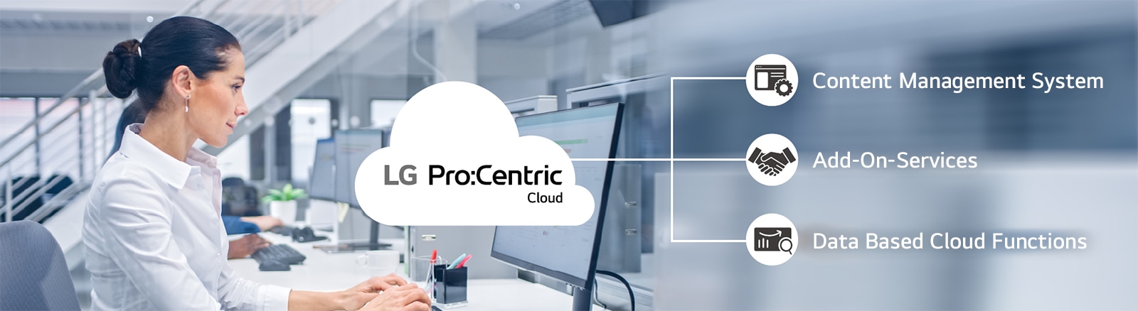 The woman is working through Pro:Centric Cloud.