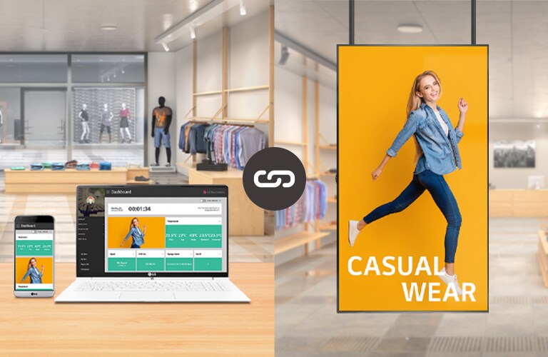 User can monitor and control their displays through mobile phone and laptop.