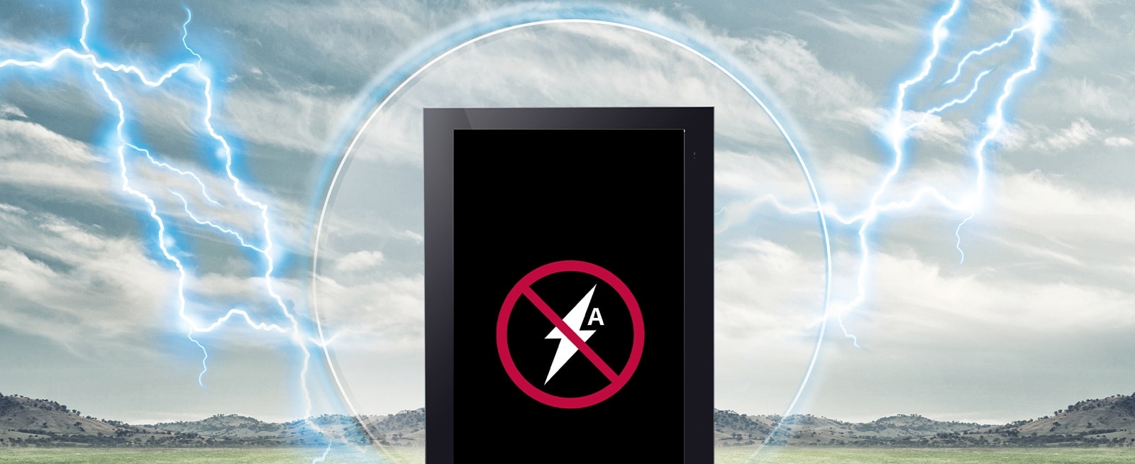 The display is protected from external electrical hazards.