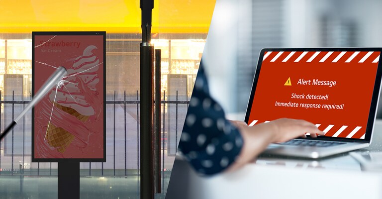 If the device detects external impact surpassing a certain threshold, an alert is automatically sent to the administrator.