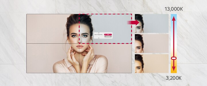 VM5R-H can adjust the color temperature from 3,200K to 13,000K in 100K increments.