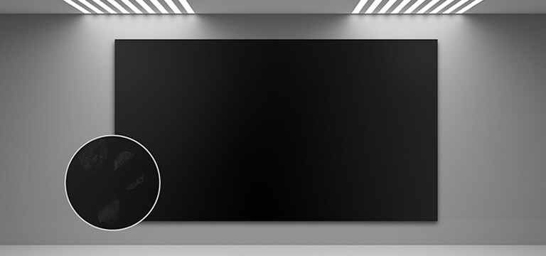 A smooth-surfaced large screen is installed on the wall.